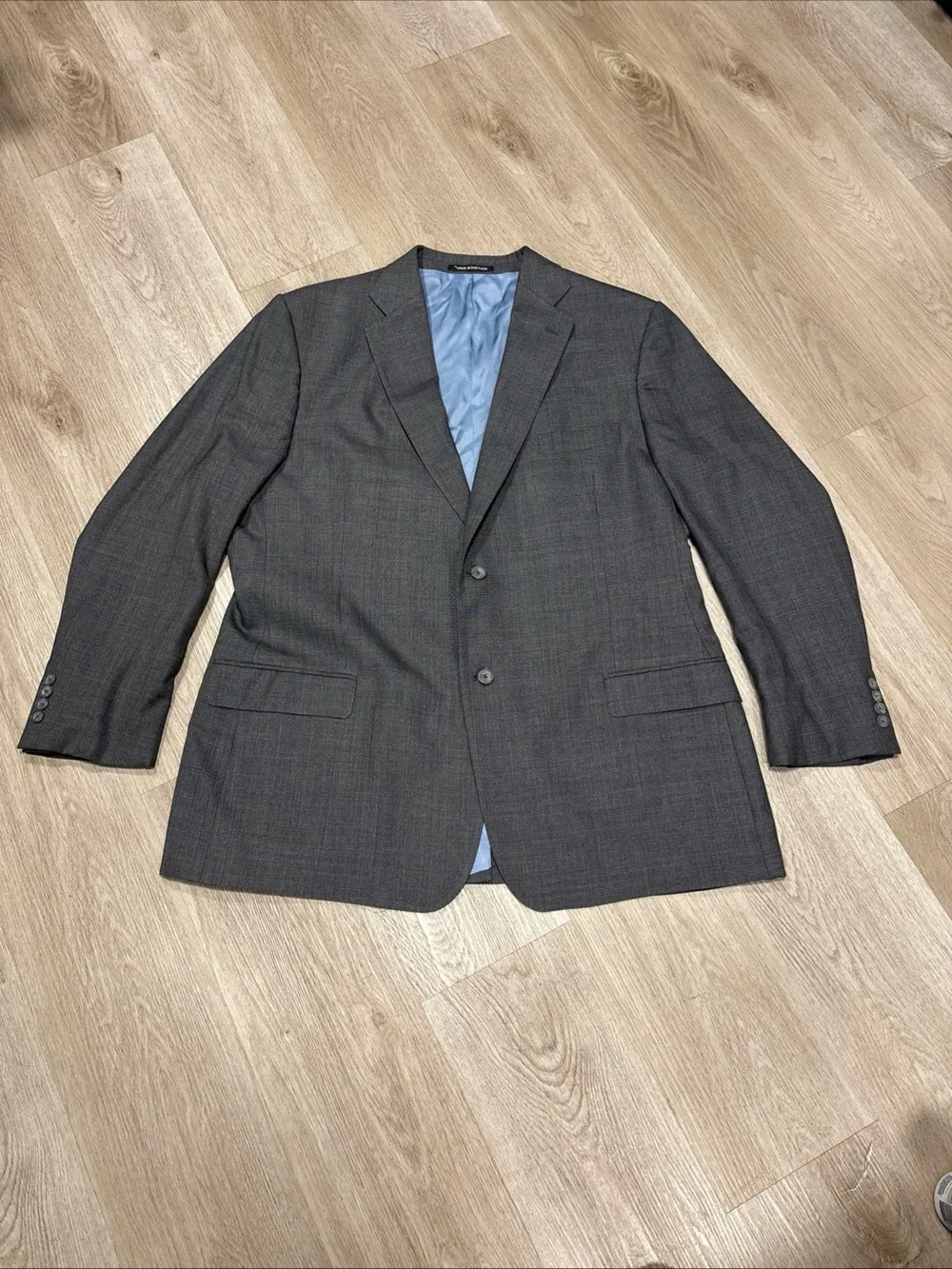 J. Hilburn Blazer Mens 47L Gray Wool Vitale Barberis Canonico Glen Check Jacket